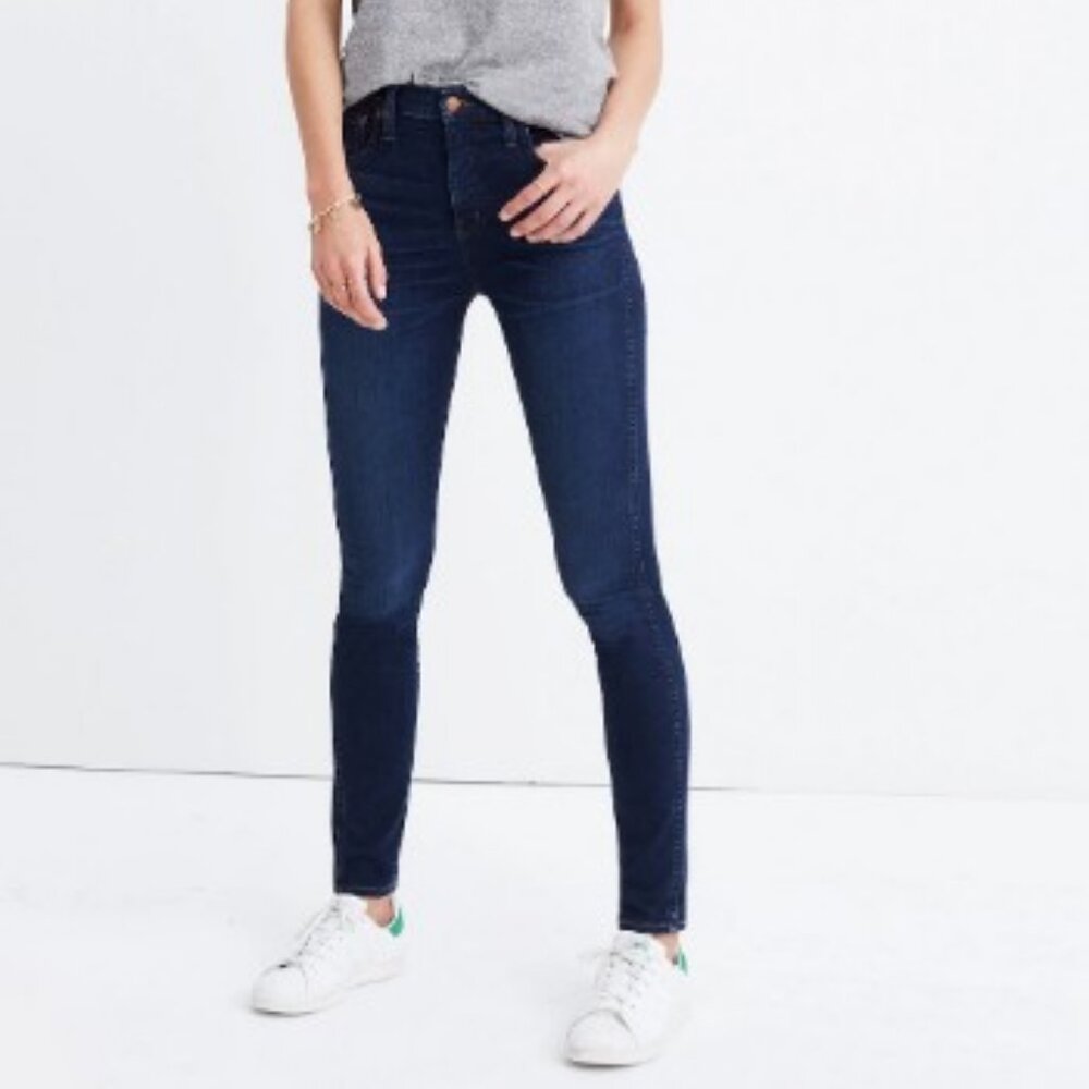 Madewell Petite 10" High-Rise Skinny Jeans in Hayes Wash, 27P